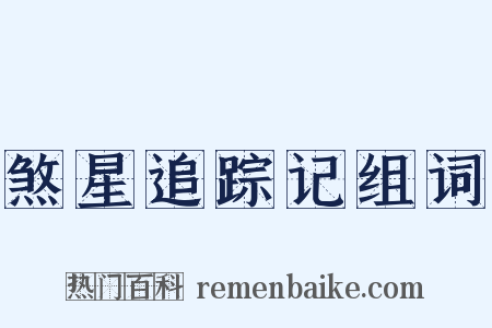 煞星追踪记组词是什么意思的图片